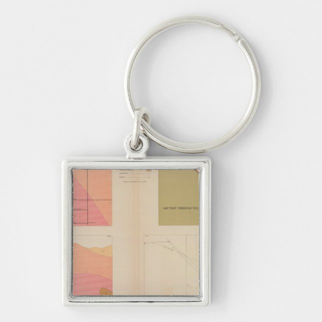 Lodrät Kor, Belcher Mine Fyrkantig Silverfärgad Nyckelring (Framsidan)