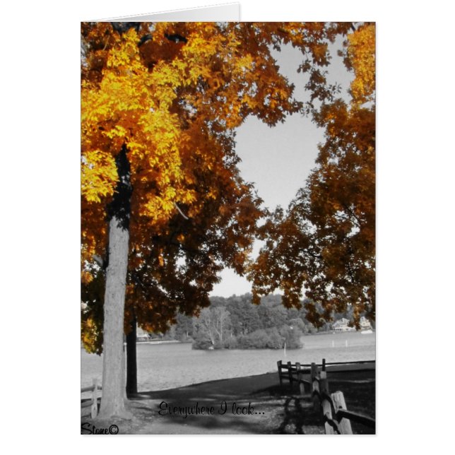 Lodrät-kort hösten Kärlek, överallt.. Hälsningskort (Framsidan)