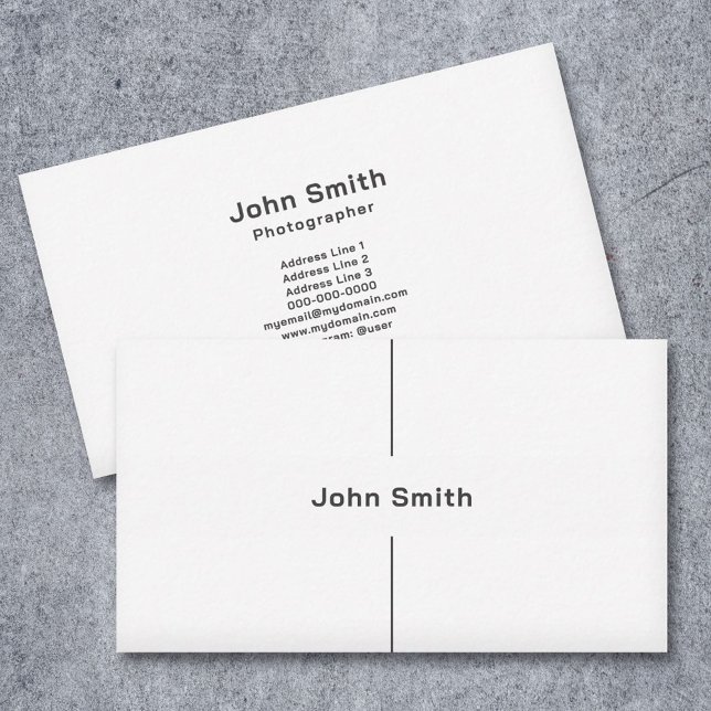 Lodrät Line, minimalistisk Visitkort (Vertical Line, Minimalist Business Card)