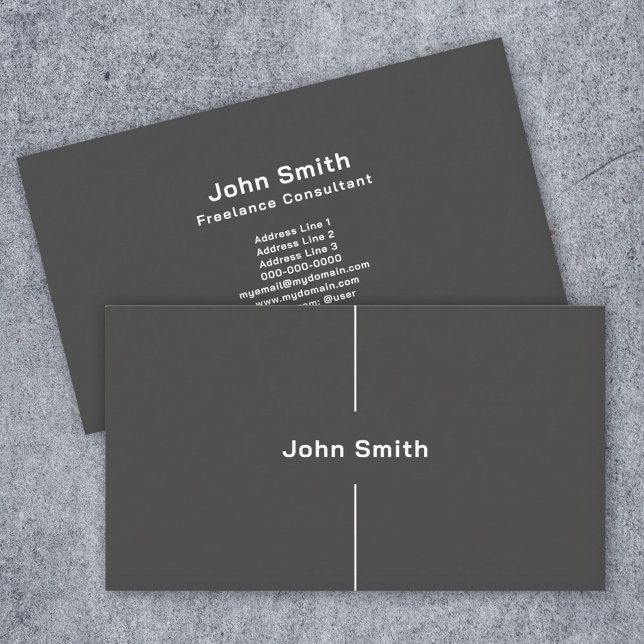 Lodrät Line, minimalistiskt svart Visitkort (Vertical Line, Minimalist Black Business Card)