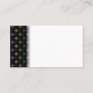 Lodrät Mardi Gras Colorful Fleur De Lis Mörk Visitkort