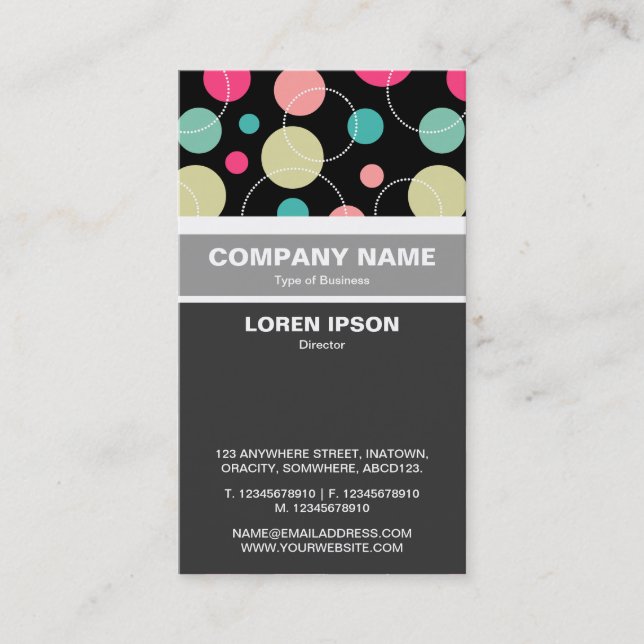 Lodrät med kanter och cirklar 150816 visitkort (Framsida)