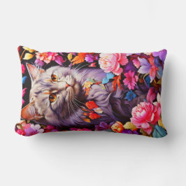 Lodrät med kattmeny för lumbalen för Cat Lover Lumbarkudde