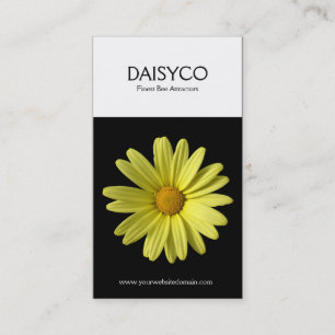Lodrät med två ton - Daisy med Gult - svart Visitkort