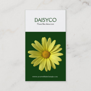 Lodrät med två ton - Gultens Daisy - Mörk grönt Visitkort