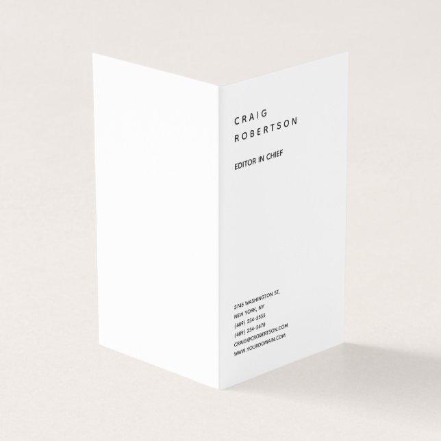 Lodrät - minimalistiskt, enkelt, modern, svart och visitkort (Utsida)