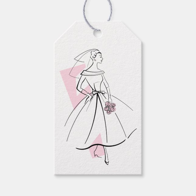 lodrät mode Bride Rosa gift märkre  Presentetikett (Framsidan)