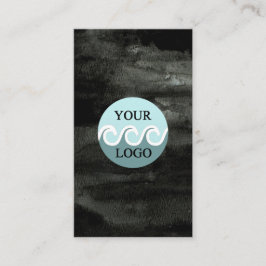 Lodrät Modern anpassningsbar logotyp - svart fyrka Visitkort