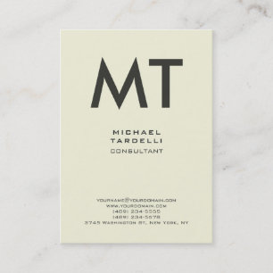Lodrät Modern Beige Färg Trendig, djärvt Monogram Visitkort