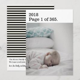 Lodrät Modern Bok-temat för det nya fotokortet Inbjudningar