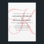 Lodrät Modern Classic Monogram i Rosa Bröllop Inbjudningar<br><div class="desc">De här bröllopsinbjudningarna i snyggten visningar ditt monogram i stor,  modern färgad i mjuk rosa på vit bakgrund. En enkel elegant letar efter ditt moderna bröllop.</div>