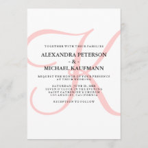 Lodrät Modern Classic Monogram i Rosa Bröllop