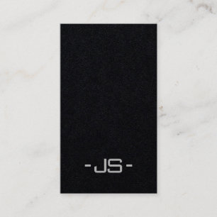 Lodrät Modern Elegant Premium Black Monogram Visitkort