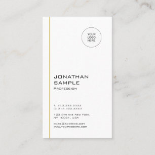 Lodrät Modern minimalistisk mall Guld White Visitkort