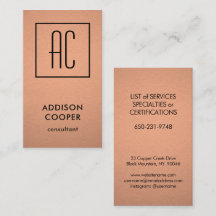 Lodrät Modern Monogram Copper Faux Foil & Black