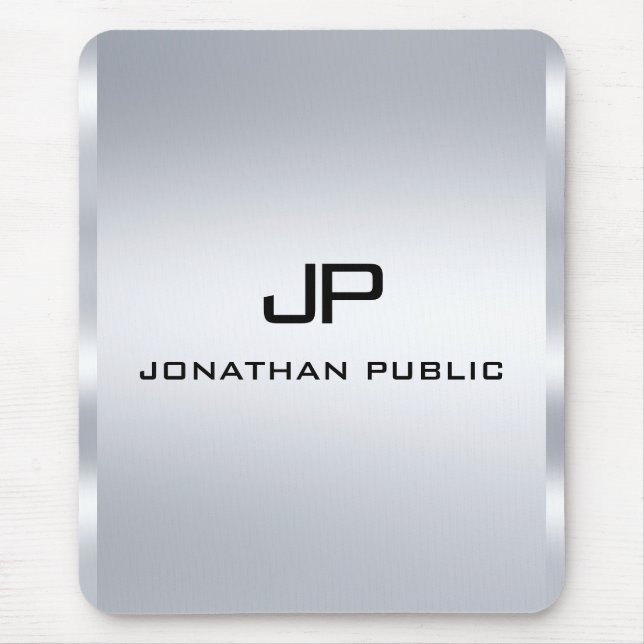 Lodrät Monogram Metallic Silver-sökmall Musmatta (Framsidan)