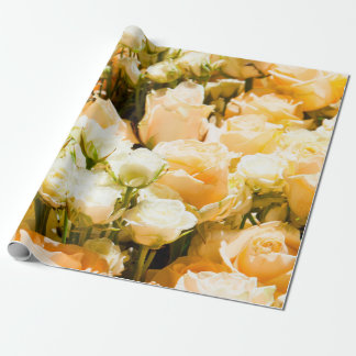 Lodrät mönster i vit ros. presentpapper