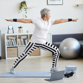 Lodrät och Vågrät Rand Leggings