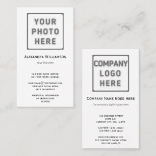 Lodrät Oformaterad Dubbla i Photo Logotyp-mall Visitkort