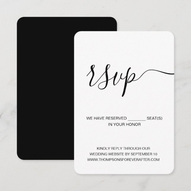 Lodrät på Bröllop webbplats med minimalistiskt res OSA Kort (Fram/baksida)