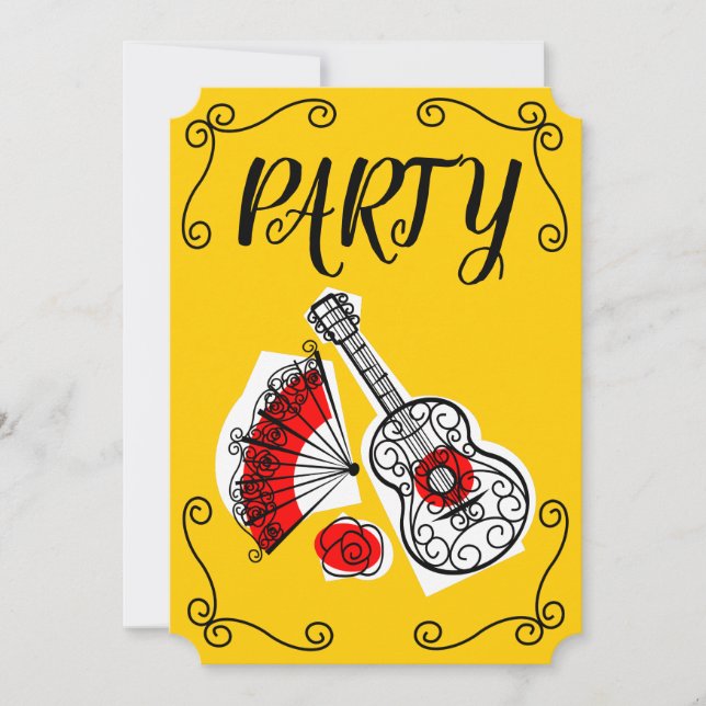 Lodrät Party i de spanska sydvästra delarna Inbjudningar (Framsida)