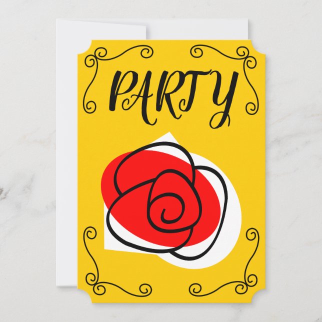 Lodrät Party vid de spanska Ro-hörnen Inbjudningar (Framsida)