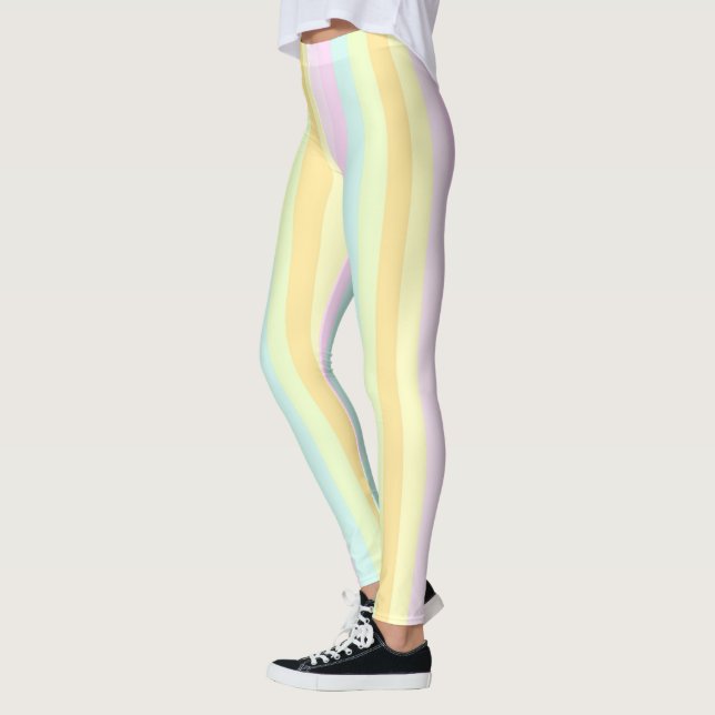 Lodrät Pastel Rand Decor on Leggings (Vänster)