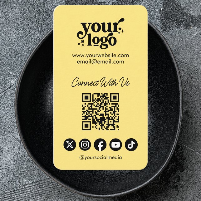 Lodrät QR Code Connect with US Social Media Coola  Visitkort (Skapare uppladdad)