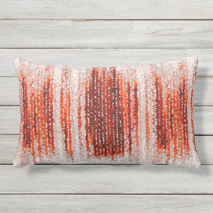 Lodrät rand, abstrakt, röd, grått, vit lumbarkudde