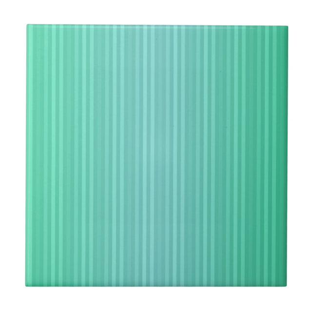 Lodrät Rand Aquamarine Blue Grönt Teal Kakelplatta (Framsidan)