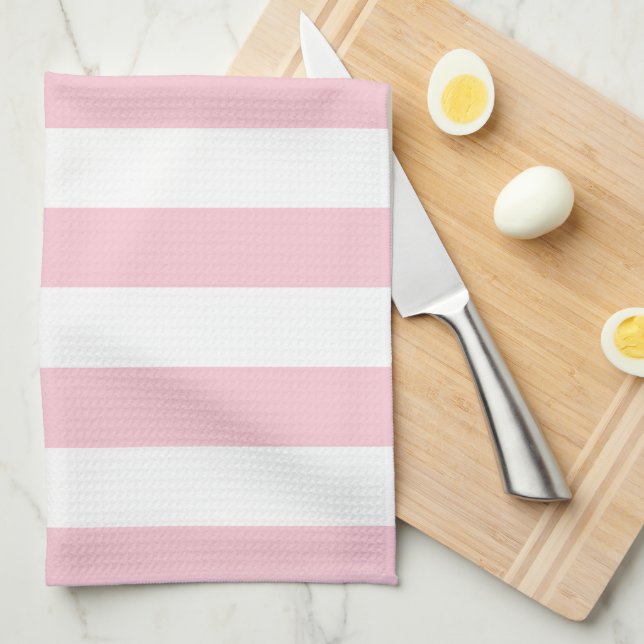 Lodrät Rand Baby Rosa och vitstripe Kökshandduk (Vikt i Fjärdedel)