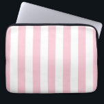 Lodrät Rand Baby Rosa och vitstripe Laptop Fodral<br><div class="desc">Lodrät Rand - ljusa rosa och vita stripe mönster.</div>