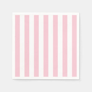 Lodrät Rand Baby Rosa och vitstripe Pappersservett