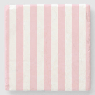 Lodrät Rand Baby Rosa och vitstripe Stenunderlägg