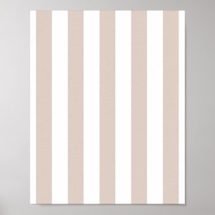 Lodrät Rand Beige och vit stripe Poster