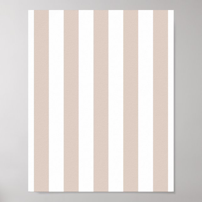 Lodrät Rand Beige och vit stripe Poster (Framsidan)