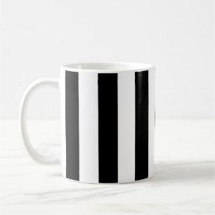 Lodrät Rand Black and White Stripe Kaffemugg