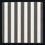 Lodrät Rand Black and White Stripe Stenunderlägg<br><div class="desc">Lodrät Rand - svart och vitt stripe mönster.</div>