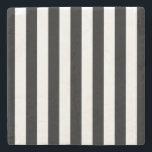 Lodrät Rand Black and White Stripe Stenunderlägg<br><div class="desc">Lodrät Rand - svart och vitt stripe mönster.</div>