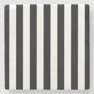 Lodrät Rand Black and White Stripe Stenunderlägg
