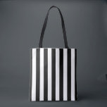 Lodrät Rand Black and White Stripe Tygkasse<br><div class="desc">Lodrät Rand - svart och vitt stripe mönster.</div>
