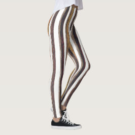 Lodrät Rand Brown och White Earthy Tones Leggings
