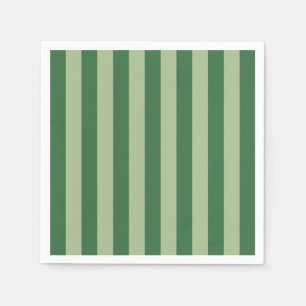 Lodrät Rand Forest Grönt Stripe Pappersservett
