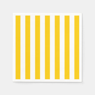 Lodrät Rand Gult och vit stripe Pappersservett