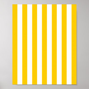 Lodrät Rand Gult och vit stripe Poster