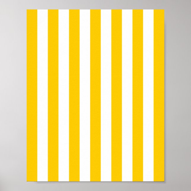 Lodrät Rand Gult och vit stripe Poster (Framsidan)