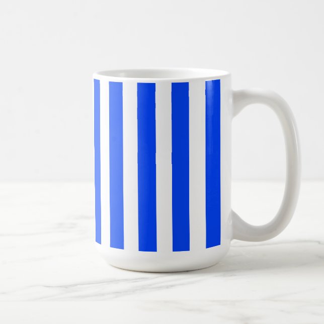 Lodrät Rand Sailor Blue & White Mönster Kaffemugg (Höger)