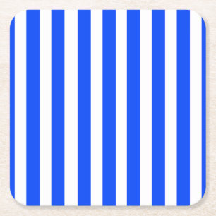 Lodrät Rand Sailor Blue & White Mönster Underlägg Papper Kvadrat