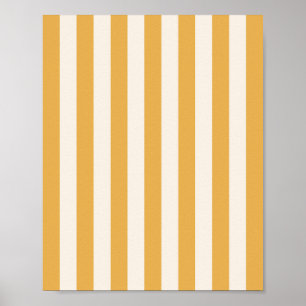 Lodrät Rand Senap Gult och vit stripe Poster