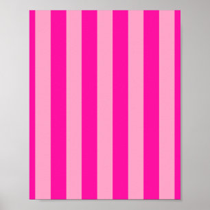 Lodrät Rand Shock rosa Poster